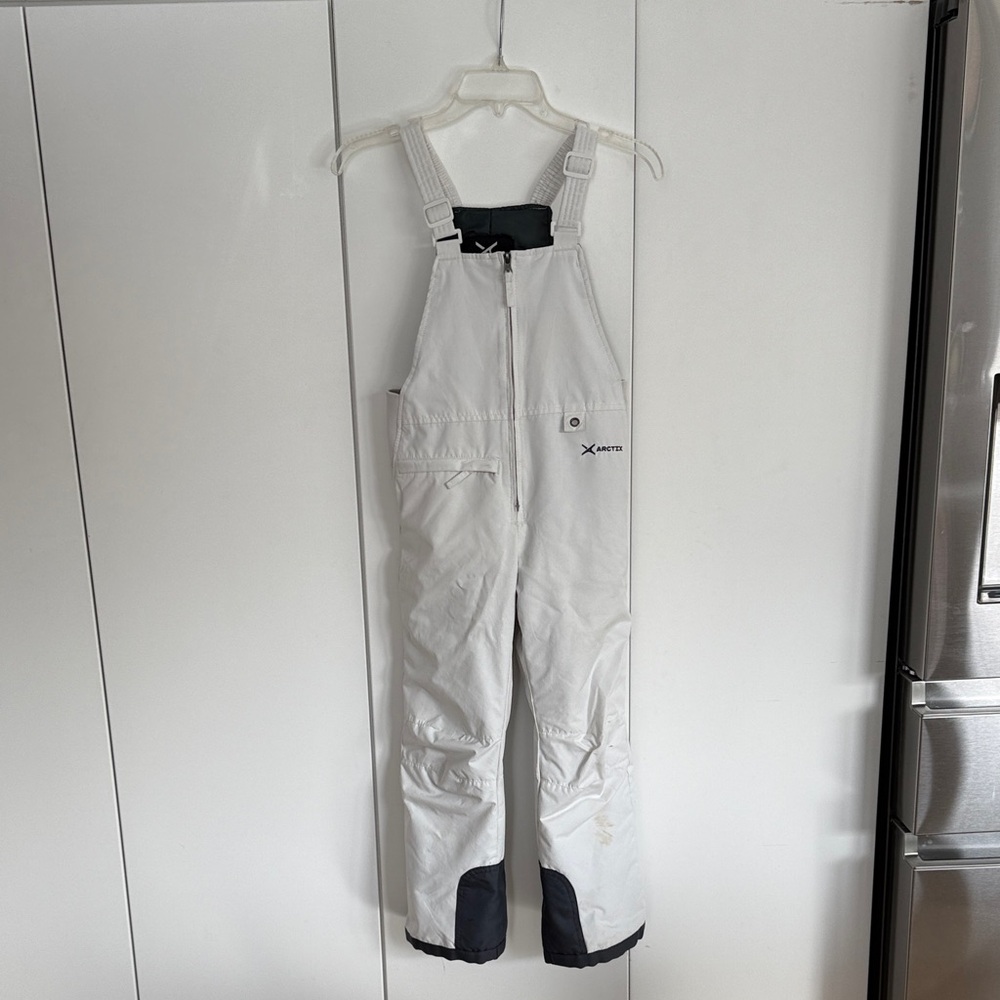 Xersion Kids White Overalls with Black Accents